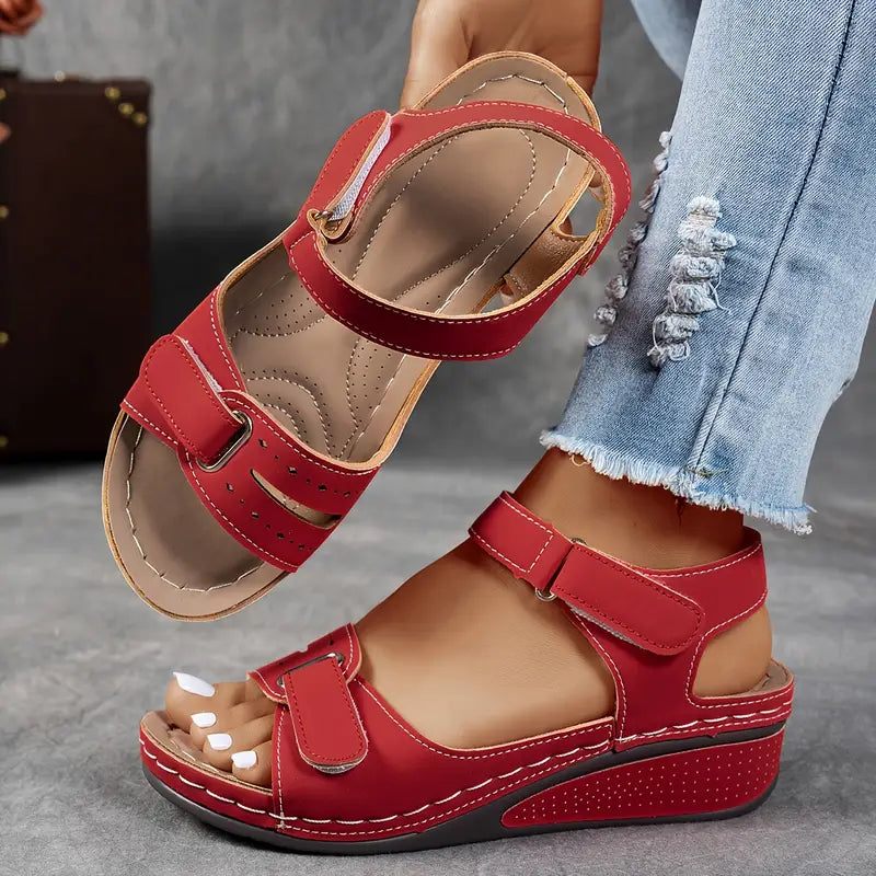 Womens Wide Fit Wedge Heel Sandals by Sereniya