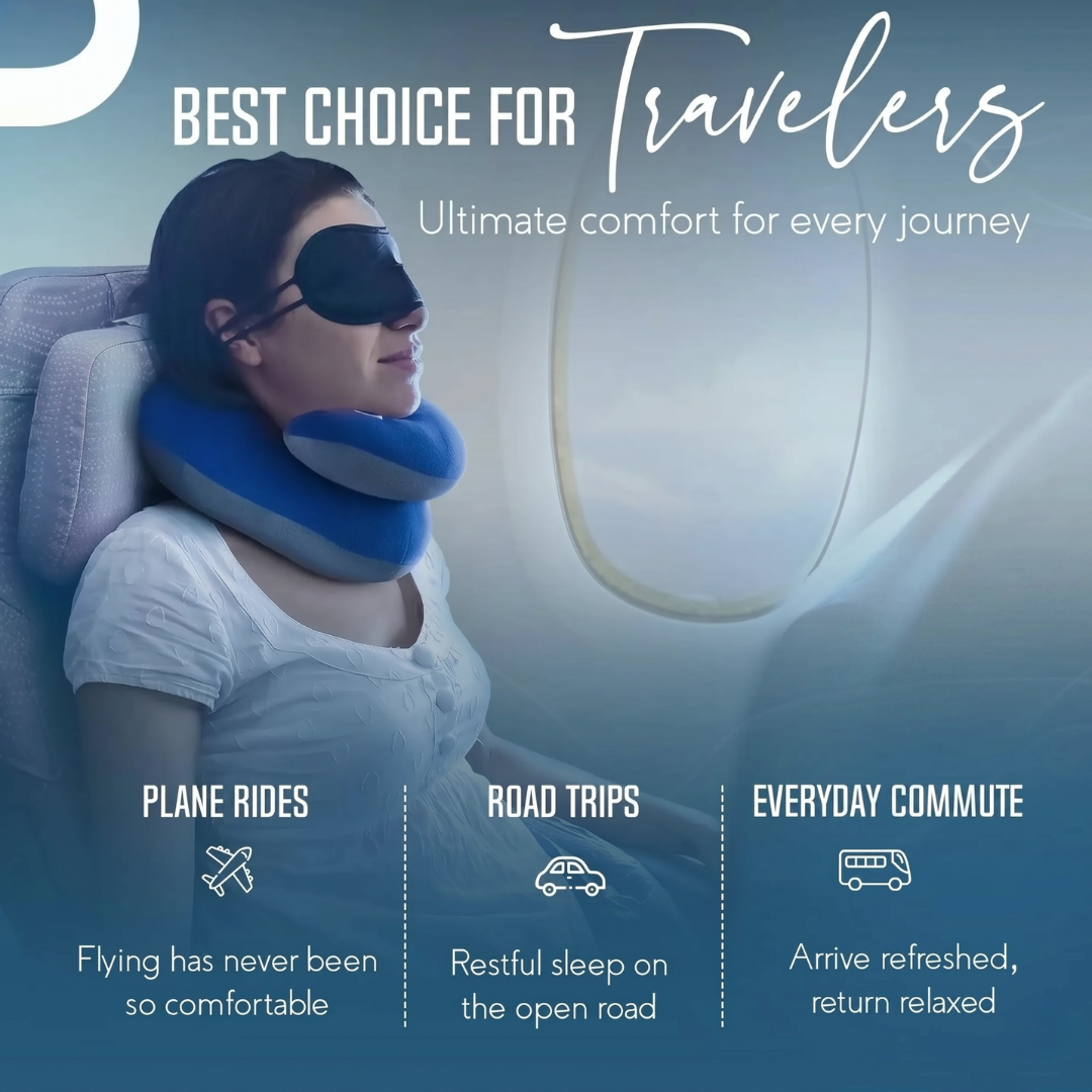 Sereniya Double Support Travel Pillow for Neck and Head Comfort