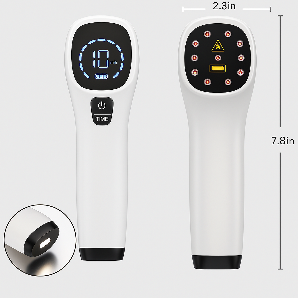 Red Light Therapy Wand — Portable Dual-Wavelength Infrared LED Massager for Home Wellness by Sereniya
