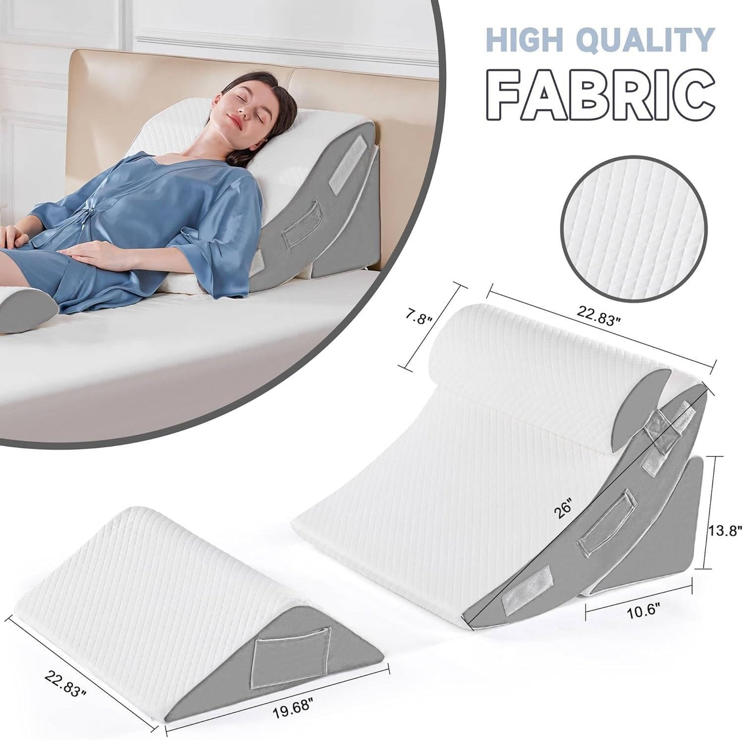 Sereniya Wedge Pillow Set for Elevated Sleep Comfort