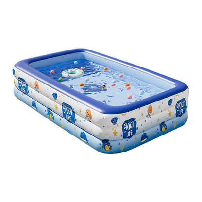 Inflatable Family Pool with UV Shade Canopy — Portable Backyard Swimming Pool for Outdoor Summer Fun by Sereniya
