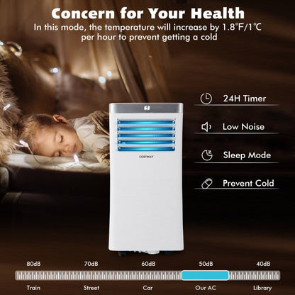 10000 BTU 3-in-1 Portable Air Conditioner with Remote Control — Dehumidifier Fan & Sleep Mode Home Cooling Unit by Sereniya