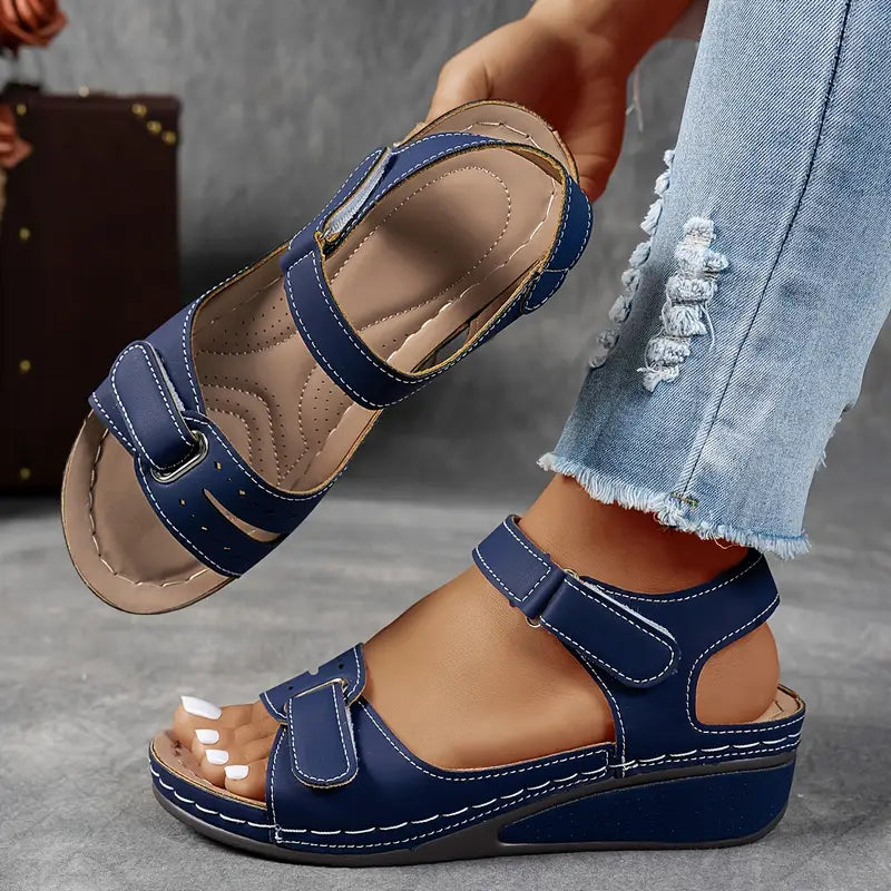 Womens Wide Fit Wedge Heel Sandals by Sereniya