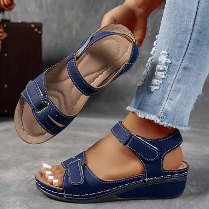 Womens Wide Fit Wedge Heel Sandals by Sereniya
