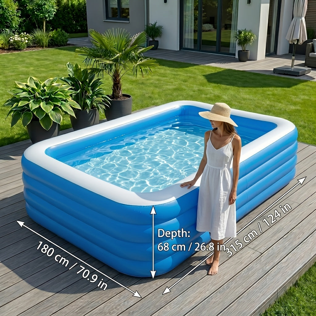 Extra Large Inflatable Swimming Pool for Backyard — Foldable Portable PVC Family Pool for Home & Outdoor Summer Fun by Sereniya