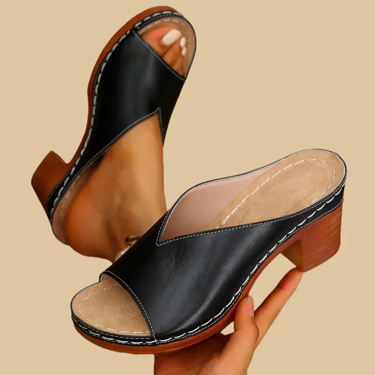 Womens Thick Heel Comfort Sandals by Sereniya