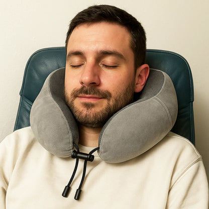 Sereniya Memory Foam Travel Neck Pillow for Airplane and Travel Comfort