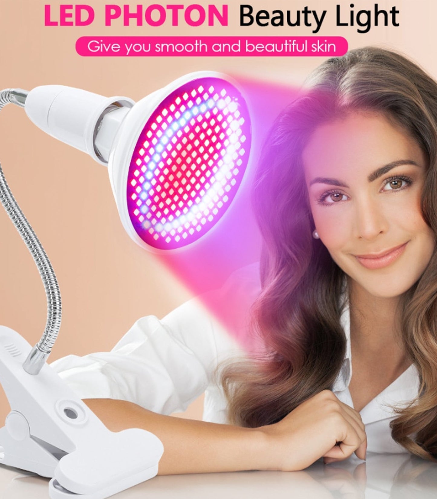 LED Red & Blue Light Skin Care Device — 200 LED Beauty Lamp for At-Home Face Care by Sereniya
