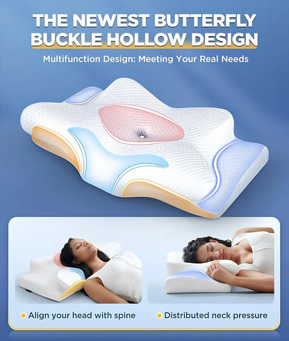 Sereniya Memory Foam Neck Pillow for Neck Support and Sleep Comfort