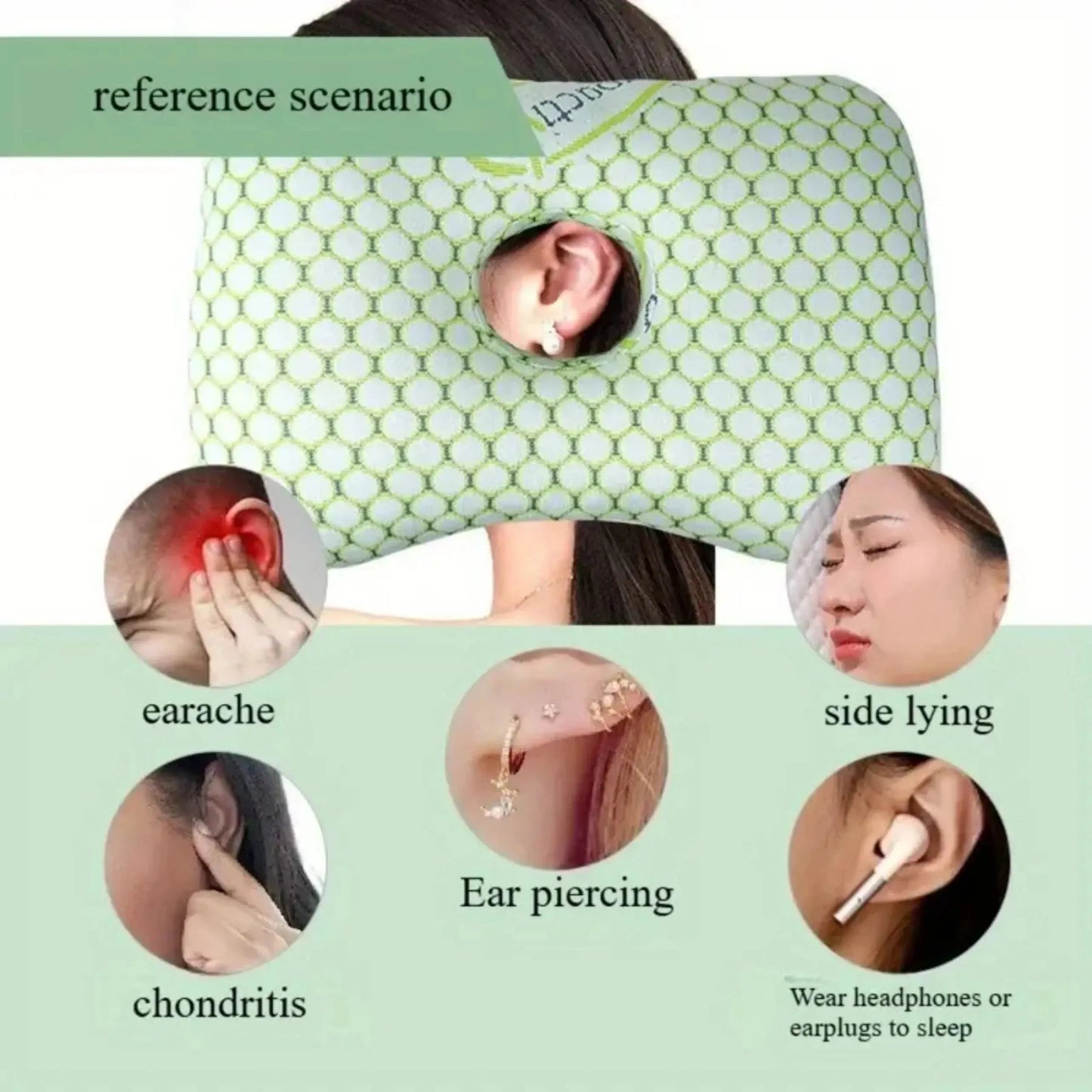Sereniya Piercing Cushion Pillow for Ear Comfort During Sleep