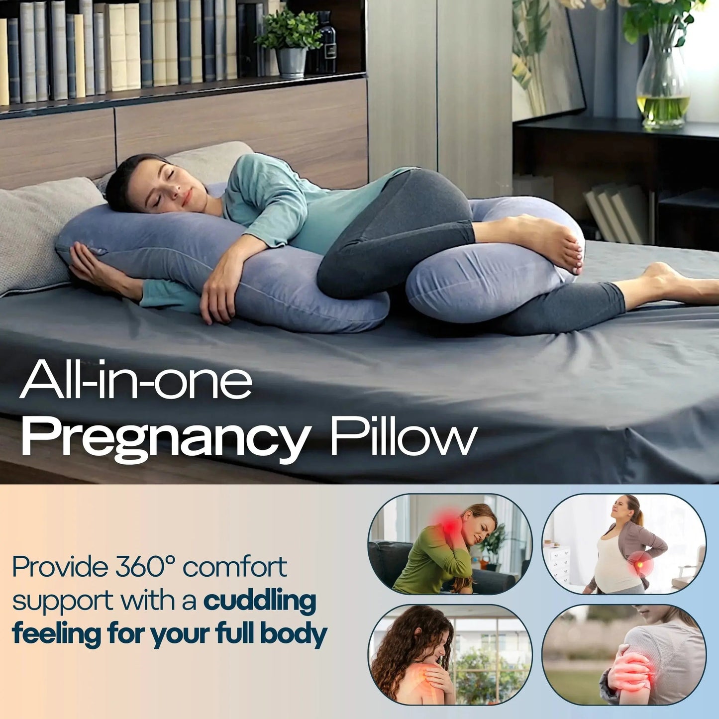Sereniya Full Body Maternity Pillow for Pregnancy and Sleep Comfort