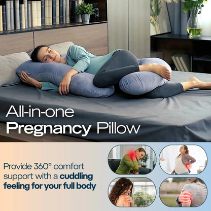 Sereniya Full Body Maternity Pillow for Pregnancy and Sleep Comfort