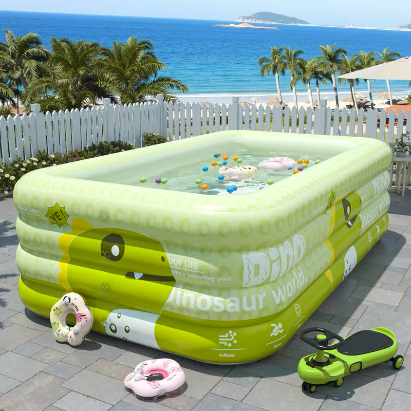 Inflatable Family Pool with UV Shade Canopy — Portable Backyard Swimming Pool for Outdoor Summer Fun by Sereniya