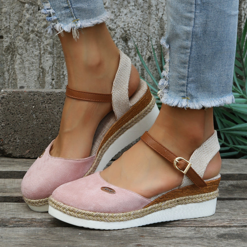 Womens Wide Fit Woven Cushioned Sandals by Sereniya