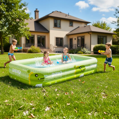 Inflatable Family Pool with UV Shade Canopy — Portable Backyard Swimming Pool for Outdoor Summer Fun by Sereniya