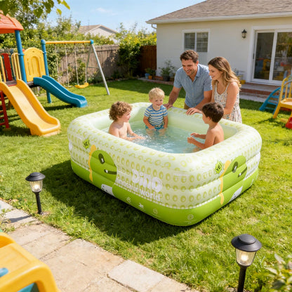 Inflatable Family Pool with UV Shade Canopy — Portable Backyard Swimming Pool for Outdoor Summer Fun by Sereniya
