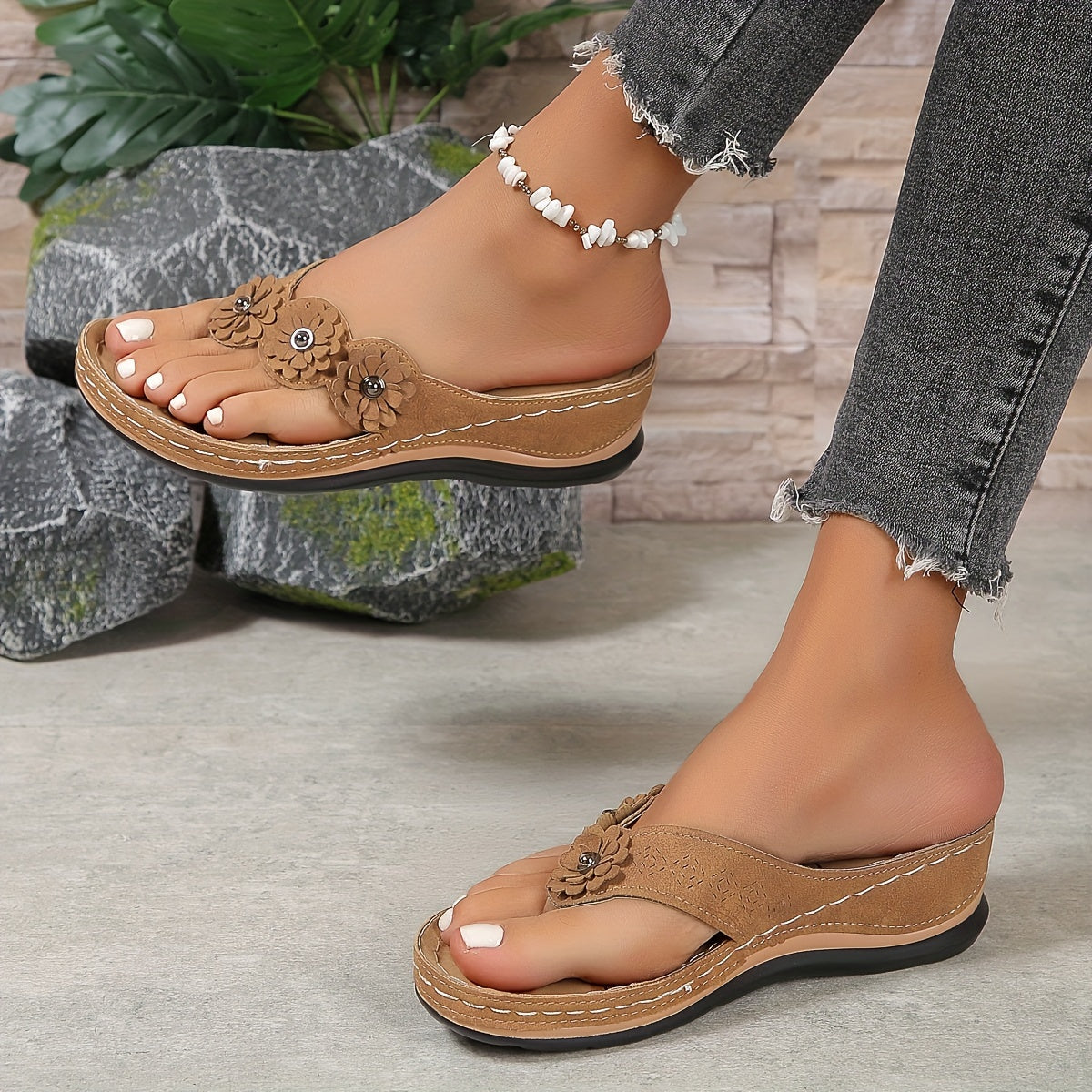 Womens Wide Fit Slip On Comfort Sandals by Sereniya