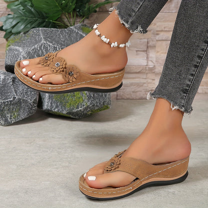 Womens Wide Fit Slip On Comfort Sandals by Sereniya