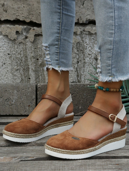 Womens Wide Fit Woven Cushioned Sandals by Sereniya