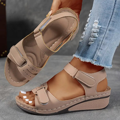 Womens Wide Fit Wedge Heel Sandals by Sereniya