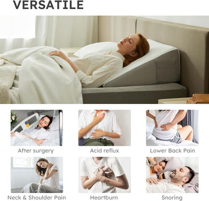 Sereniya Inclined Wedge Pillow for Back Support and Sleep Comfort