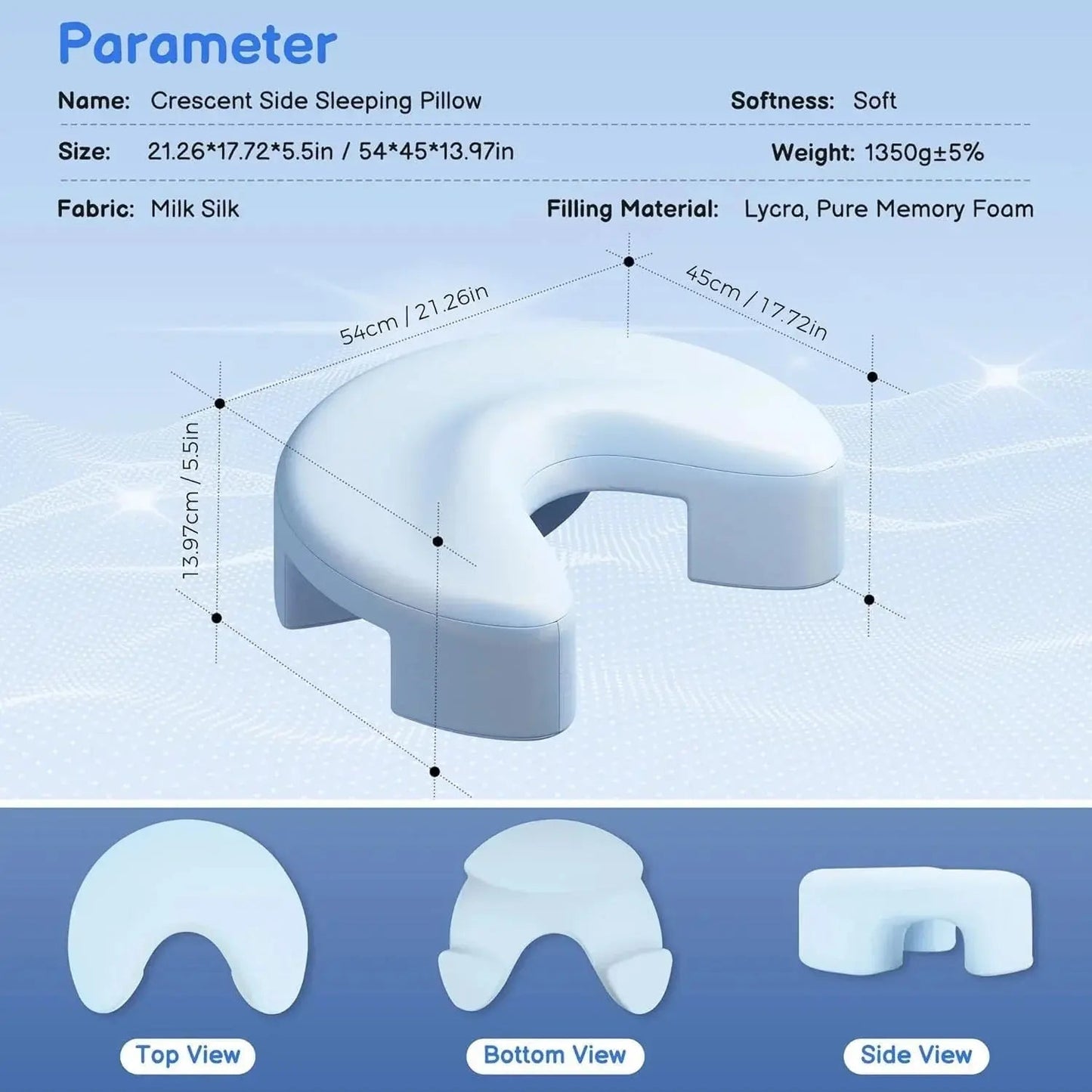 Sereniya Side Sleeper Pillow with Arm Holes for Comfortable Sleep