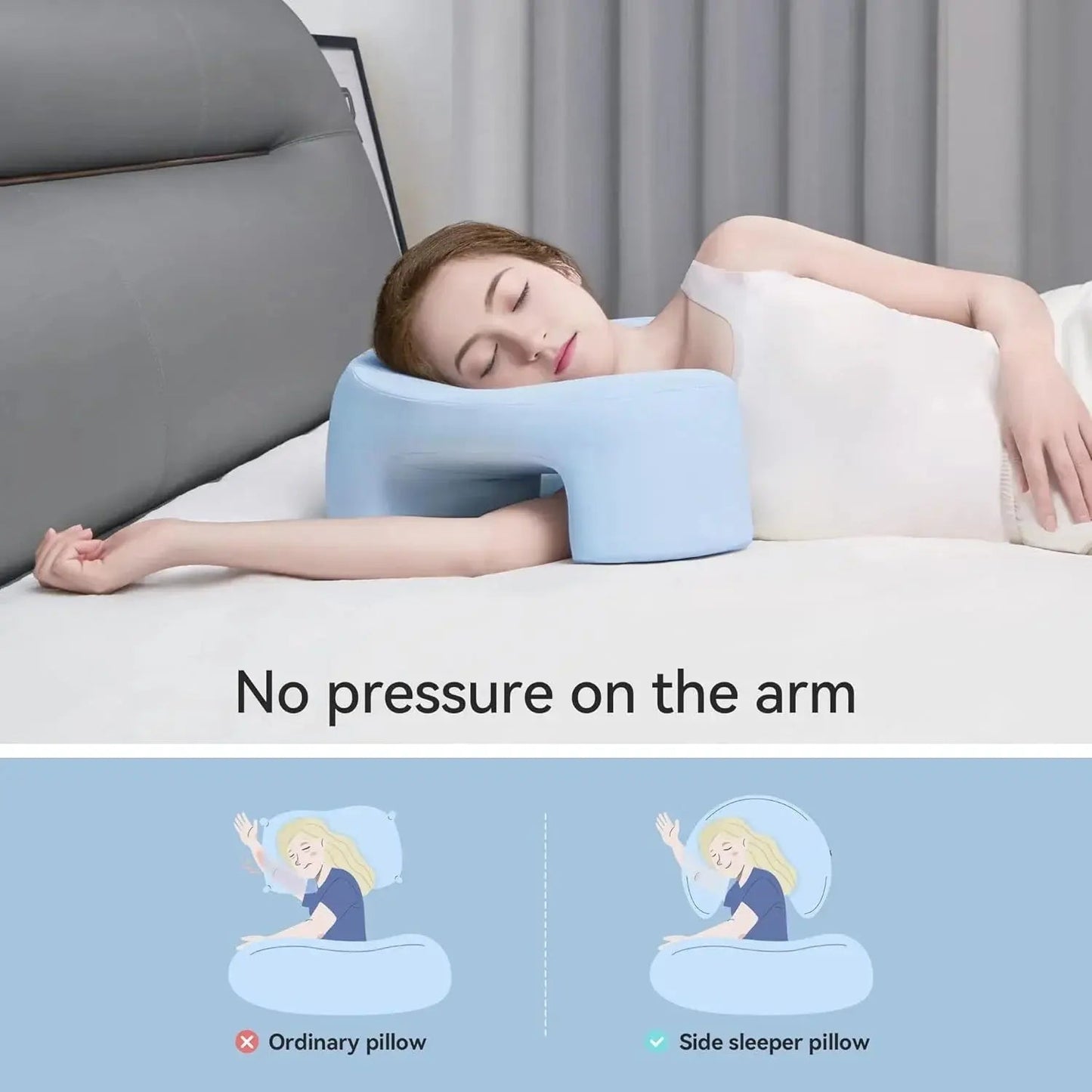 Sereniya Side Sleeper Pillow with Arm Holes for Comfortable Sleep