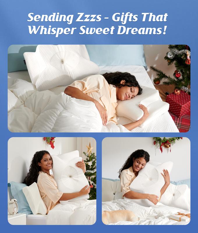 Sereniya Memory Foam Neck Pillow for Neck Support and Sleep Comfort