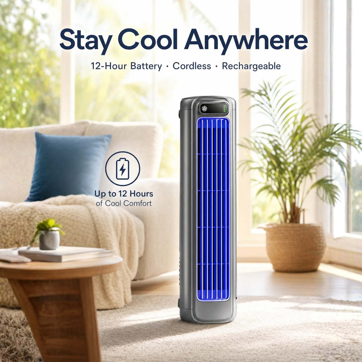 BowLift | AirWave – Portable Rechargeable Air Conditioner with 12-Hour Battery Life