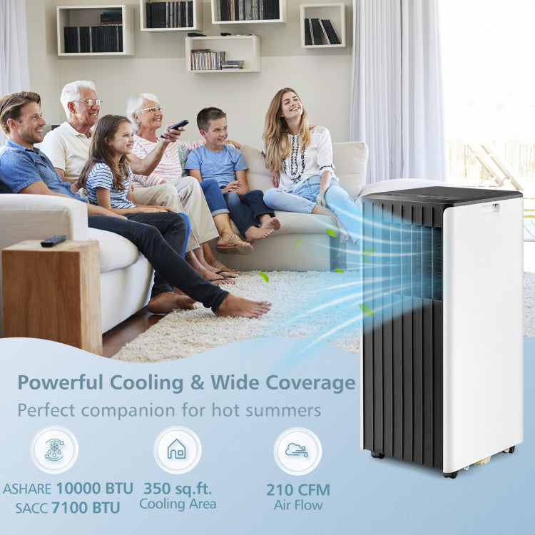 8000 BTU Portable Air Conditioner Cools 350 Sq Ft — 3-in-1 Dehumidifier Fan & Sleep Mode Home Cooling Unit by Sereniya