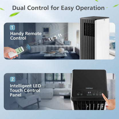 8000 BTU Portable Air Conditioner Cools 350 Sq Ft — 3-in-1 Dehumidifier Fan & Sleep Mode Home Cooling Unit by Sereniya
