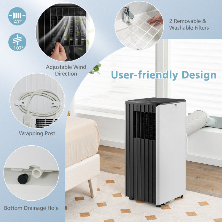 8000 BTU Portable Air Conditioner Cools 350 Sq Ft — 3-in-1 Dehumidifier Fan & Sleep Mode Home Cooling Unit by Sereniya