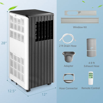 8000 BTU Portable Air Conditioner Cools 350 Sq Ft — 3-in-1 Dehumidifier Fan & Sleep Mode Home Cooling Unit by Sereniya
