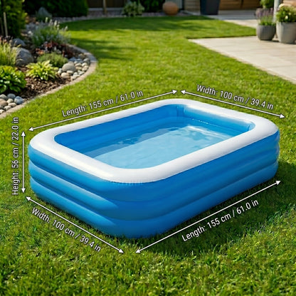 Extra Large Inflatable Swimming Pool for Backyard — Foldable Portable PVC Family Pool for Home & Outdoor Summer Fun by Sereniya