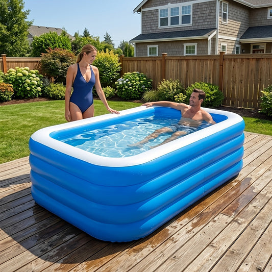 Extra Large Inflatable Swimming Pool for Backyard — Foldable Portable PVC Family Pool for Home & Outdoor Summer Fun by Sereniya