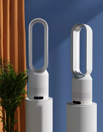 Bladeless Air Cooler Fan with Air Purifier 3-in-1 Tower Fan 90 Degree Oscillation Touch LED Remote Control by Sereniya