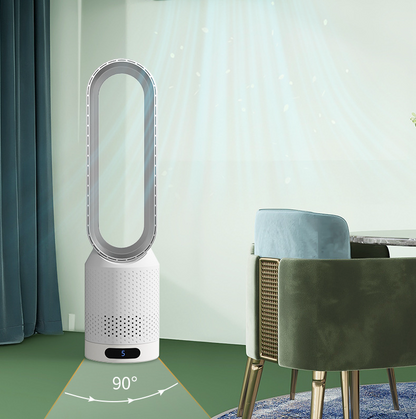 Bladeless Air Cooler Fan with Air Purifier 3-in-1 Tower Fan 90 Degree Oscillation Touch LED Remote Control by Sereniya