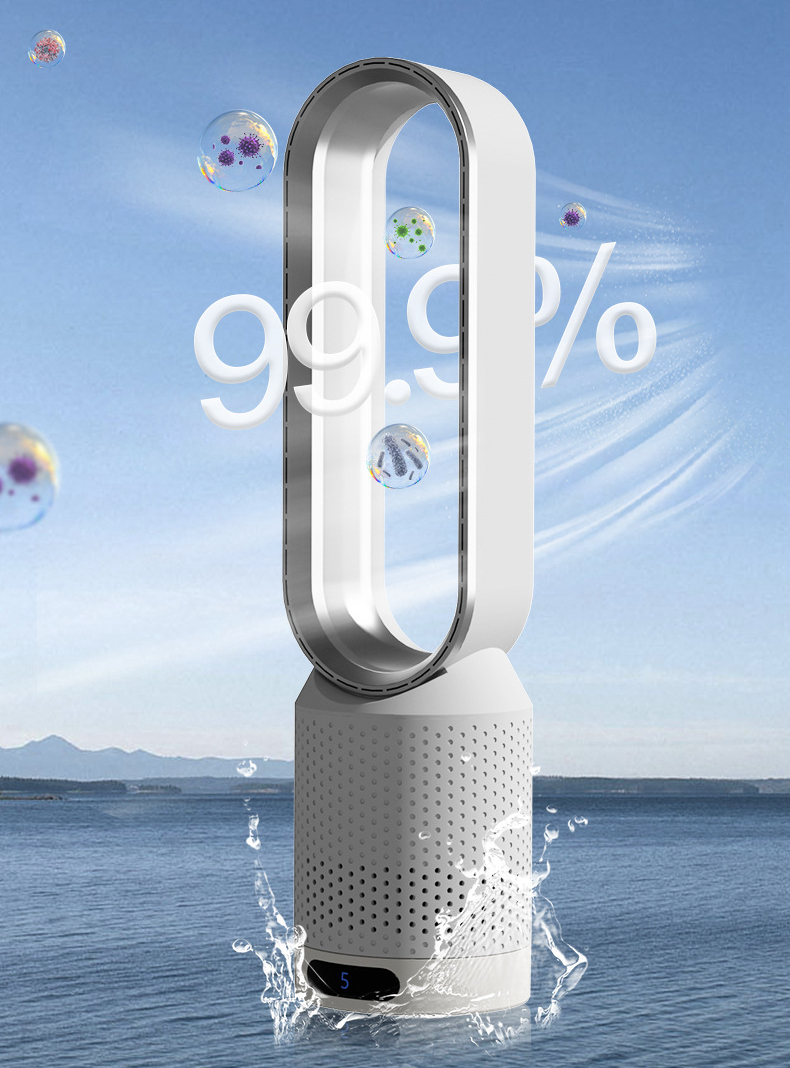Bladeless Air Cooler Fan with Air Purifier 3-in-1 Tower Fan 90 Degree Oscillation Touch LED Remote Control by Sereniya