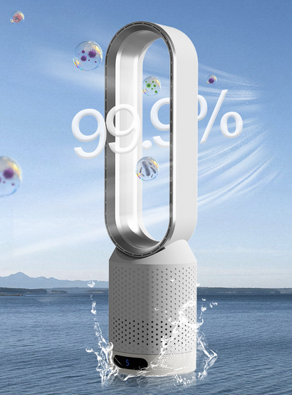 Bladeless Air Cooler Fan with Air Purifier 3-in-1 Tower Fan 90 Degree Oscillation Touch LED Remote Control by Sereniya