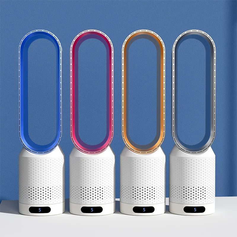 Bladeless Air Cooler Fan with Air Purifier 3-in-1 Tower Fan 90 Degree Oscillation Touch LED Remote Control by Sereniya
