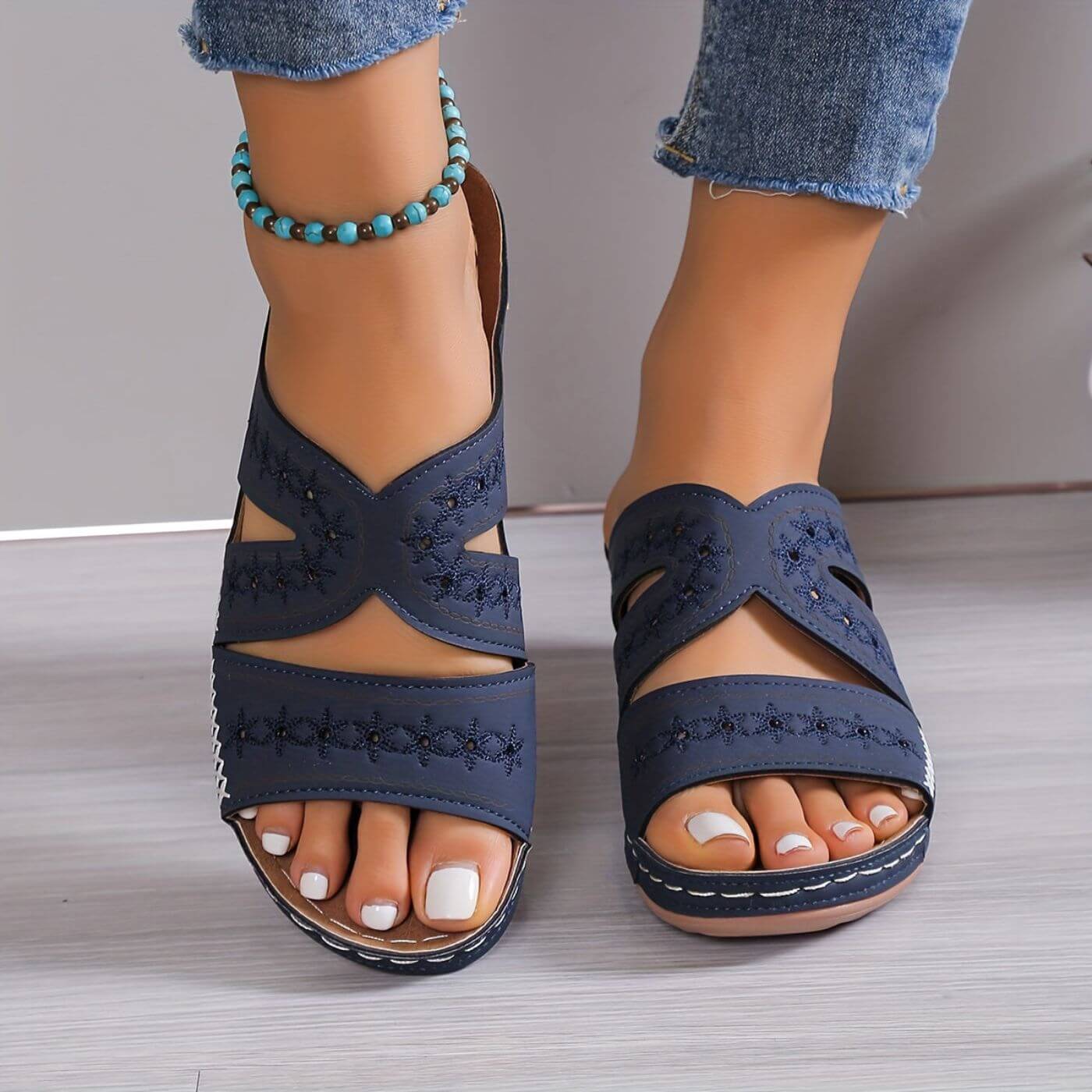 Womens Slip Resistant Wide Fit Comfort Sandals by Sereniya