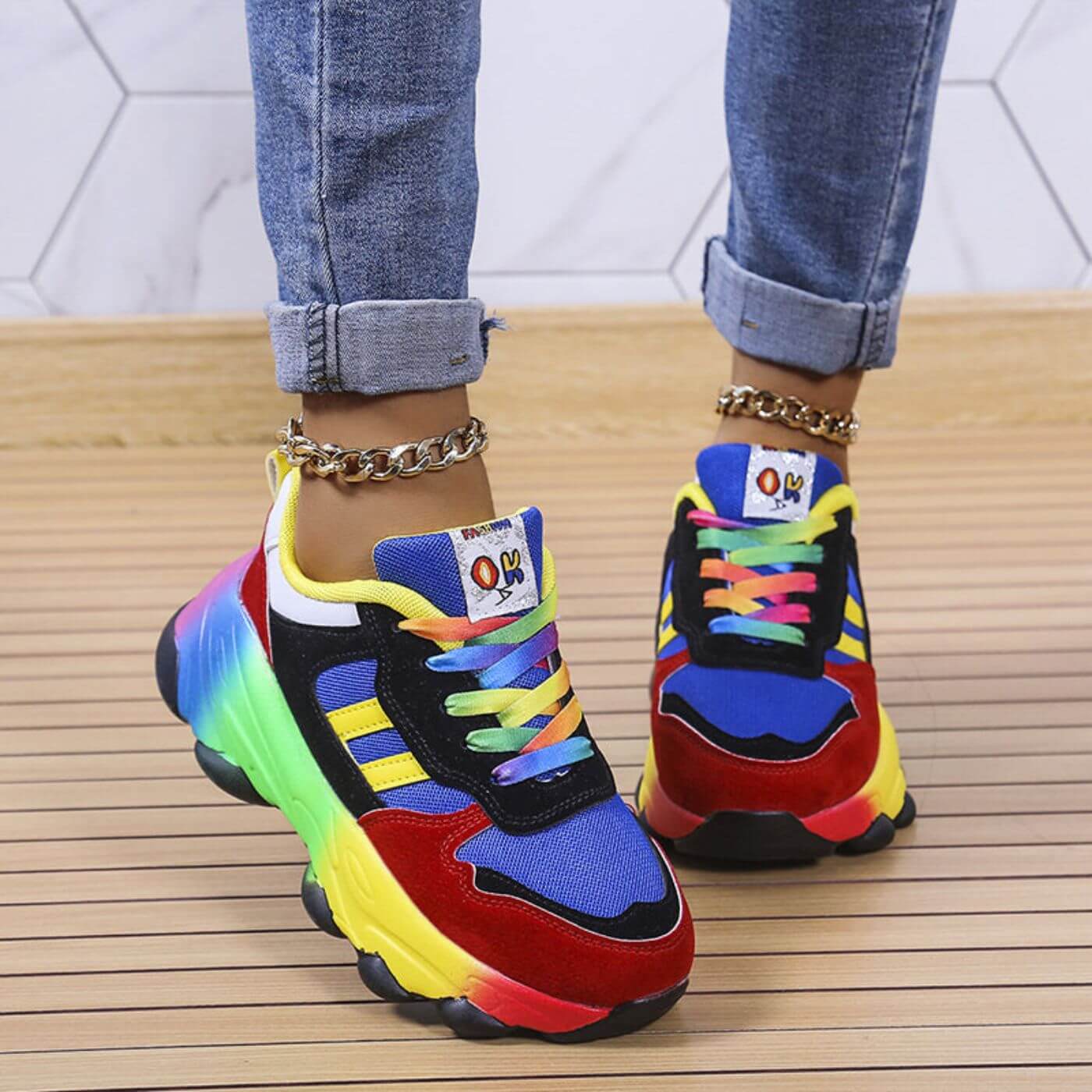 Vibrant Cushioned Comfort Sneakers for Women by Sereniya