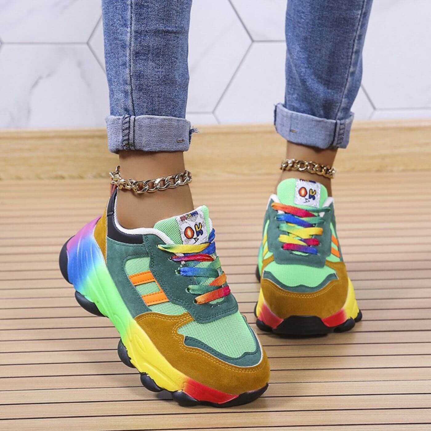 Vibrant Cushioned Comfort Sneakers for Women by Sereniya