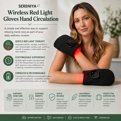 Sereniya Wireless Red Light Gloves Hand Circulation