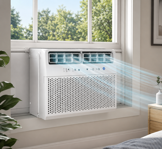 U-Shaped Window Air Conditioner — Ultra Quiet 10000 & 12000 BTU Energy Efficient Home AC Unit with Full Window View by Sereniya