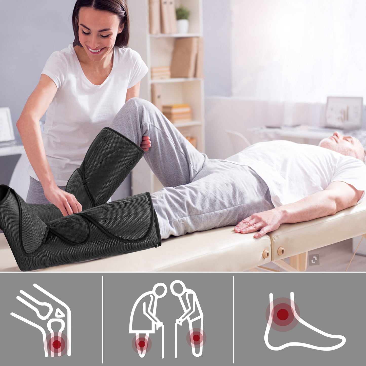 Foot & Calf Compression Massager with Heat — At-Home Circulation Massage Device by Sereniya