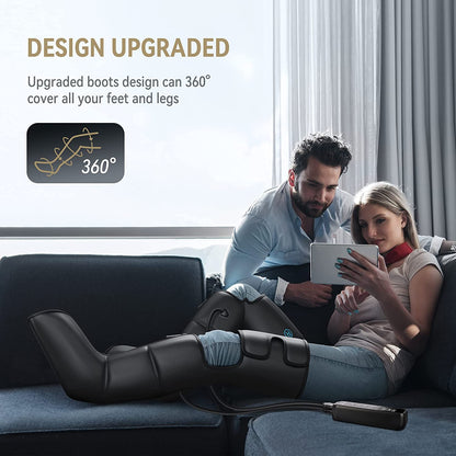 Full Leg Compression Massager with Heat — Premium Air Compression Leg Massage Device by Sereniya