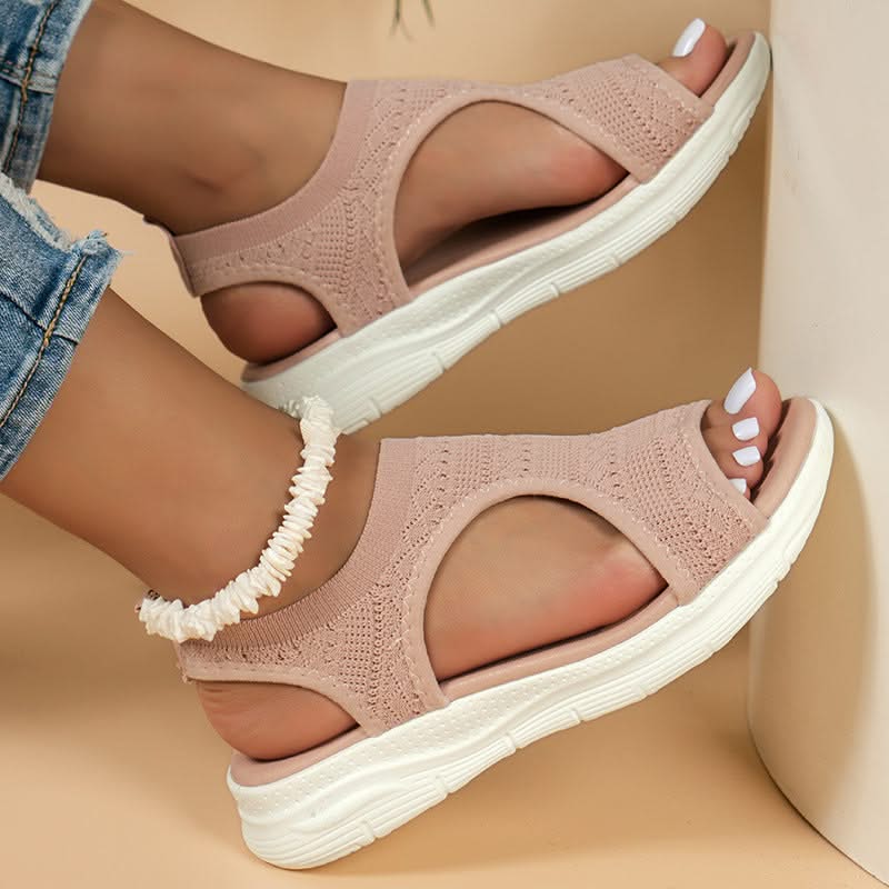 Sereniya Wide Fit Womens Arch Support Platform Wedge Sandals