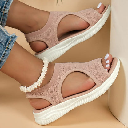 Sereniya Wide Fit Womens Arch Support Platform Wedge Sandals