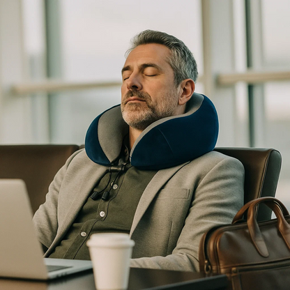 Sereniya Memory Foam Travel Neck Pillow for Airplane and Travel Comfort